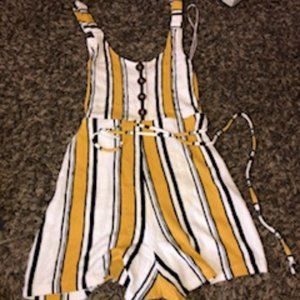 multi-colored striped romper